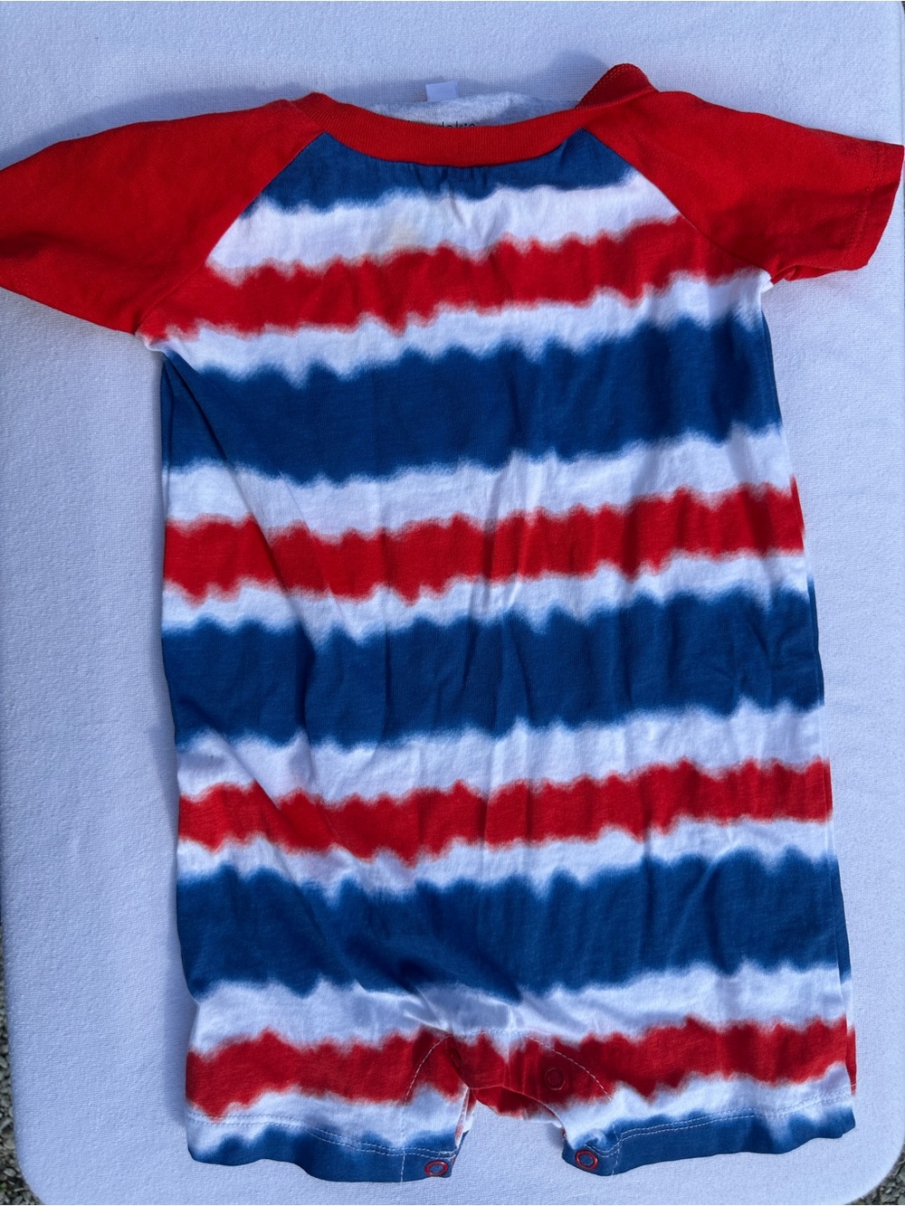 Kids Red, Blue & White Tie-Dye Short Sleeve Romper - Unbranded(43) - Picture 2 of 7